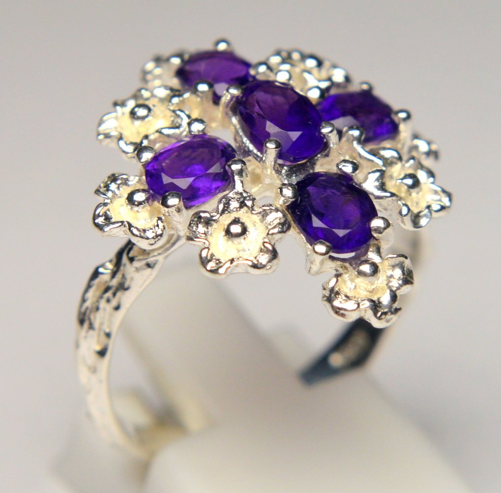 Ingen mindstepris - Ring 925 sølv Ametyst - 2,50 ct #4.3
