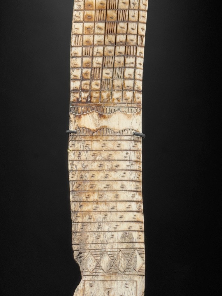 Χωρίς ελάχιστη τιμή - Υπέρομο ημερολόγιο Sumatra κατασκευασμένο από οστό σε προσαρμοσμένη βάση. Οστό - Bovine - 38 cm - 6 cm - 9 cm- Είδη που δεν ανήκουν στο CITES -  (1) #4.3