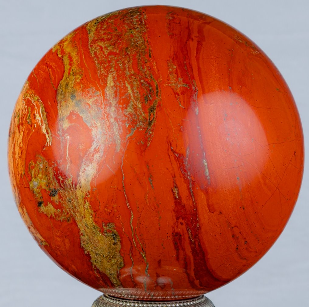 红色碧玉 红色碧玉品质球体 - 高度: 13.9 cm - 宽度: 13.9 cm- 4120 g #3.2