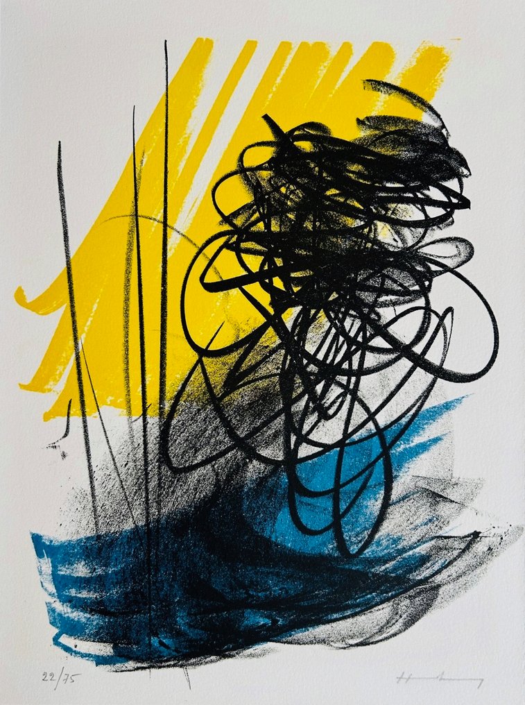 Hans Hartung (1904-1989) - Hommage à San Lazzaro - Lithographie originale signée #1.0