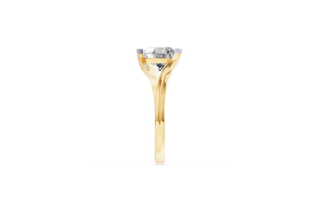Ring - 14 karat Gull -  2.19ct. tw. Diamant (Lab-dyrket) #3.2
