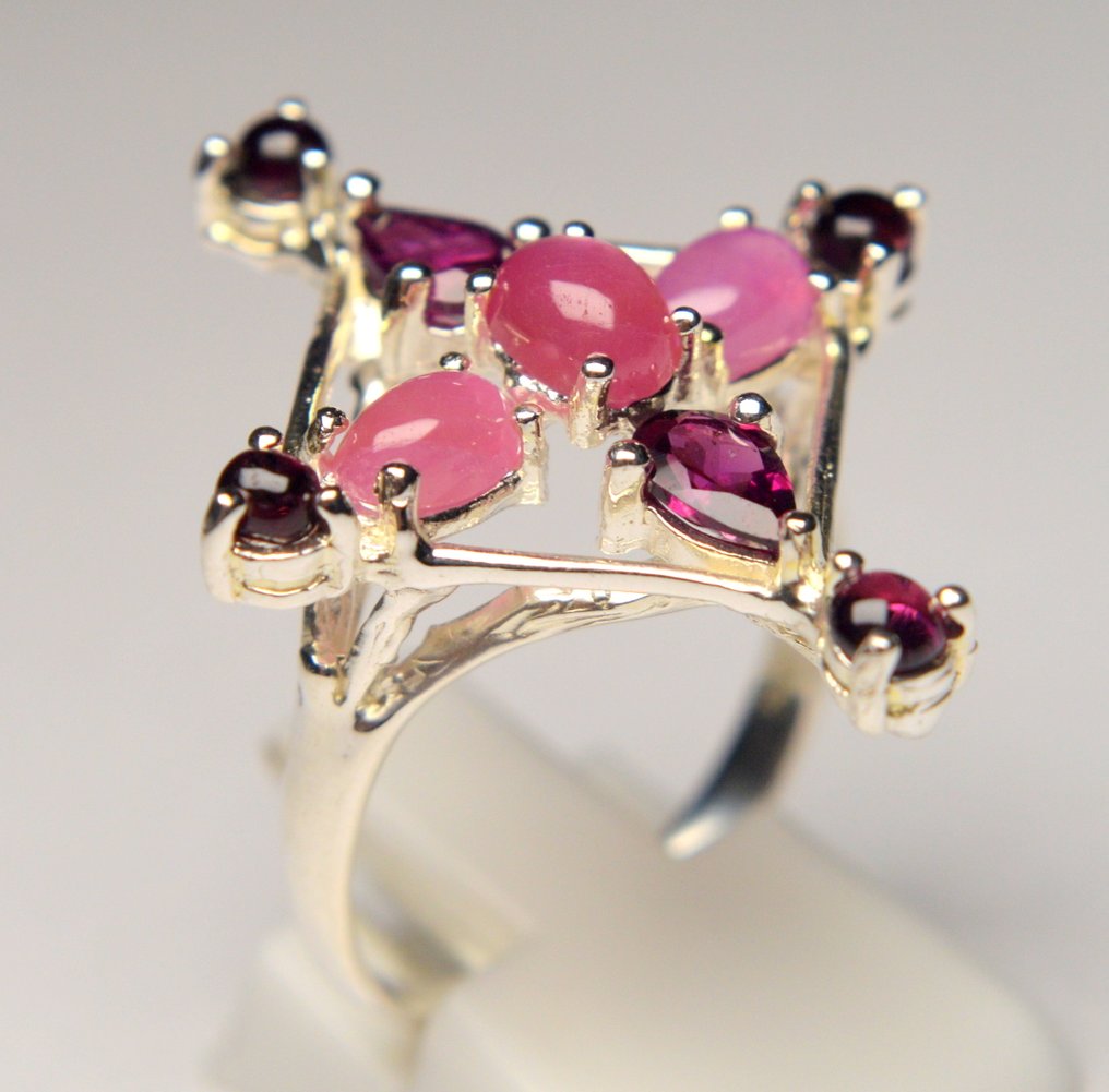 No reserve price - Ring 925 Silver Ruby - Garnet #3.2