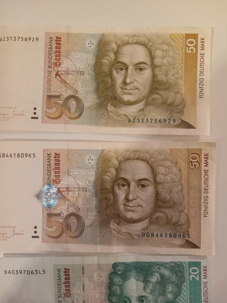 德国. - 10, 20 and 2 x 50 Mark - Various Dates  (没有保留价) #1.0