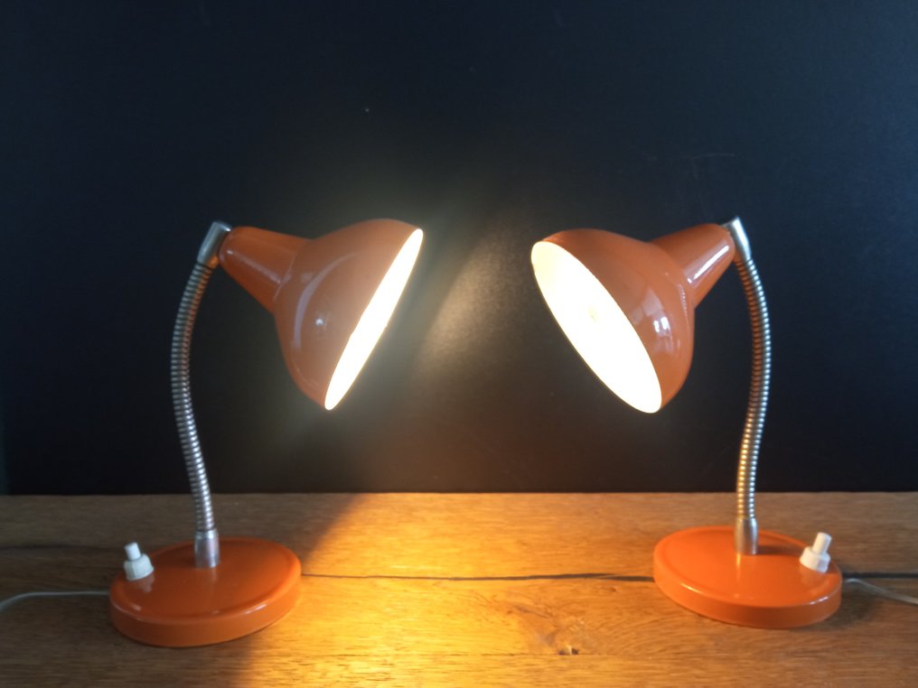 Πορτατίφ κομοδίνου (2) - Αλουμίνιο - Ζευγάρι επιτραπέζιων φωτιστικών #2.1