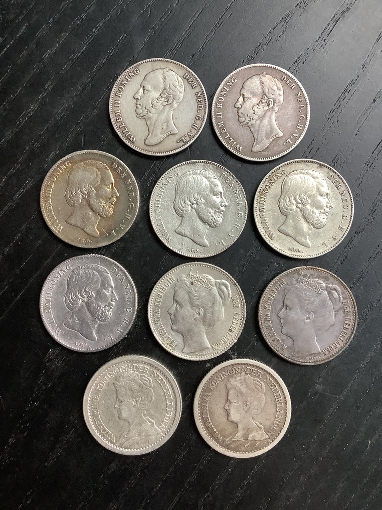 Netherlands. 1/2 Gulden 1847/1913, 10 stuks  (No reserve price) #1.0