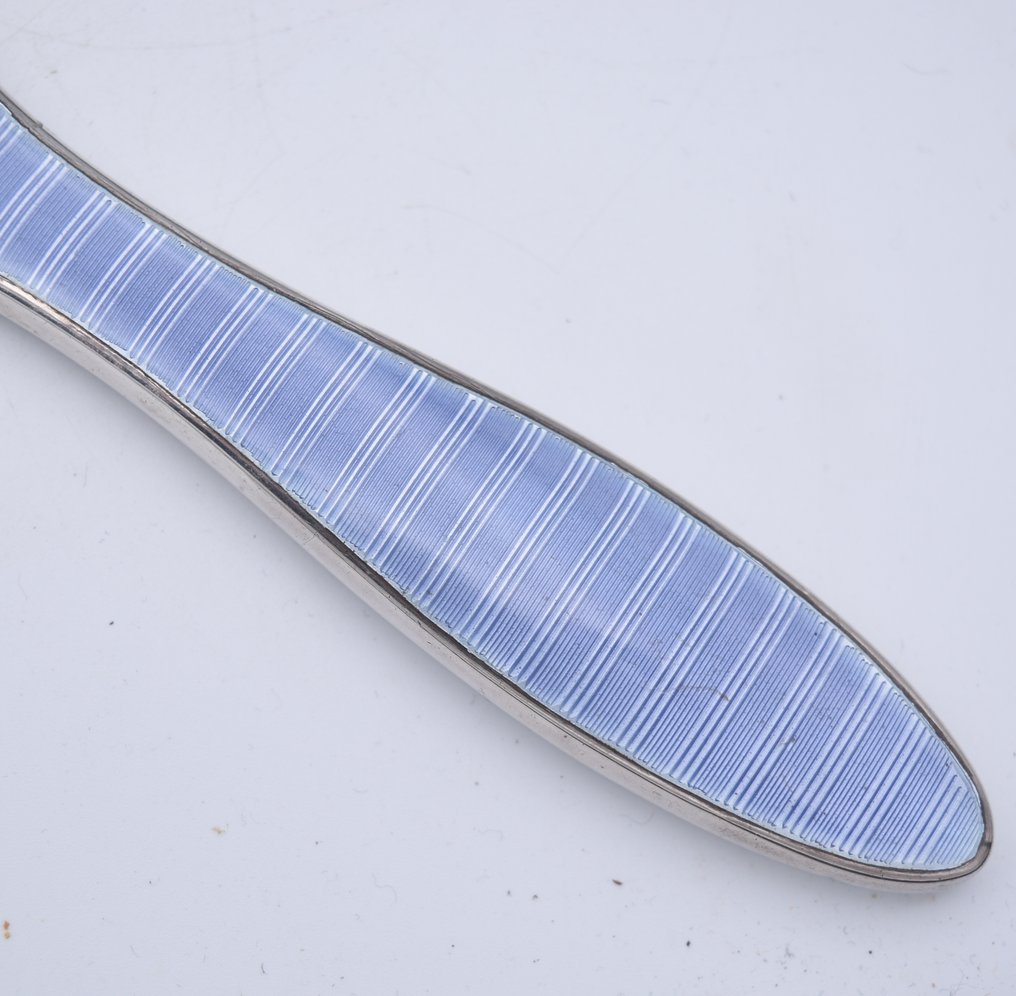 Hand mirror- Guilloché enamel - (Birmingham, 1921) - .925 silver #4.3