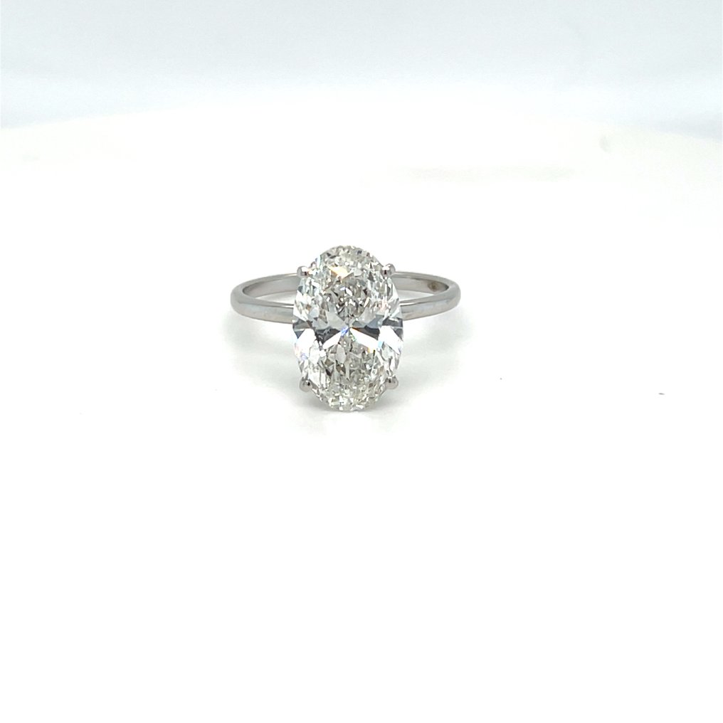 χωρίς τιμή ασφαλείας - Δαχτυλίδι - 14 καράτια Λευκός χρυσός -  3.03ct. tw. Διαμάντι (Εργαστηριακής καλλιέργειας) #1.0