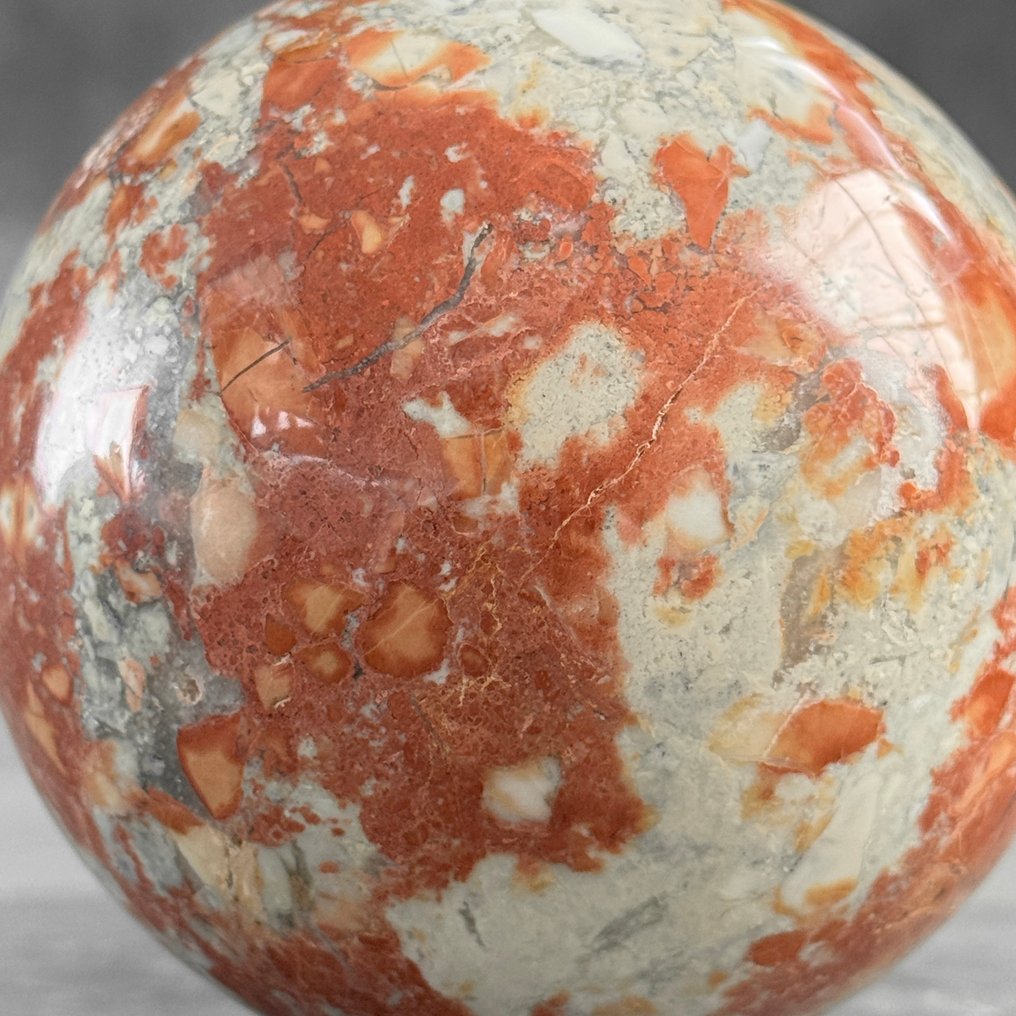 Χωρίς ελάχιστη τιμή - Υπέροχο ζευγάρι κόκκινου Maligano Jasper. Σφαίρες σε προσαρμοσμένες βάσεις.- 3000 g - (2) #4.3