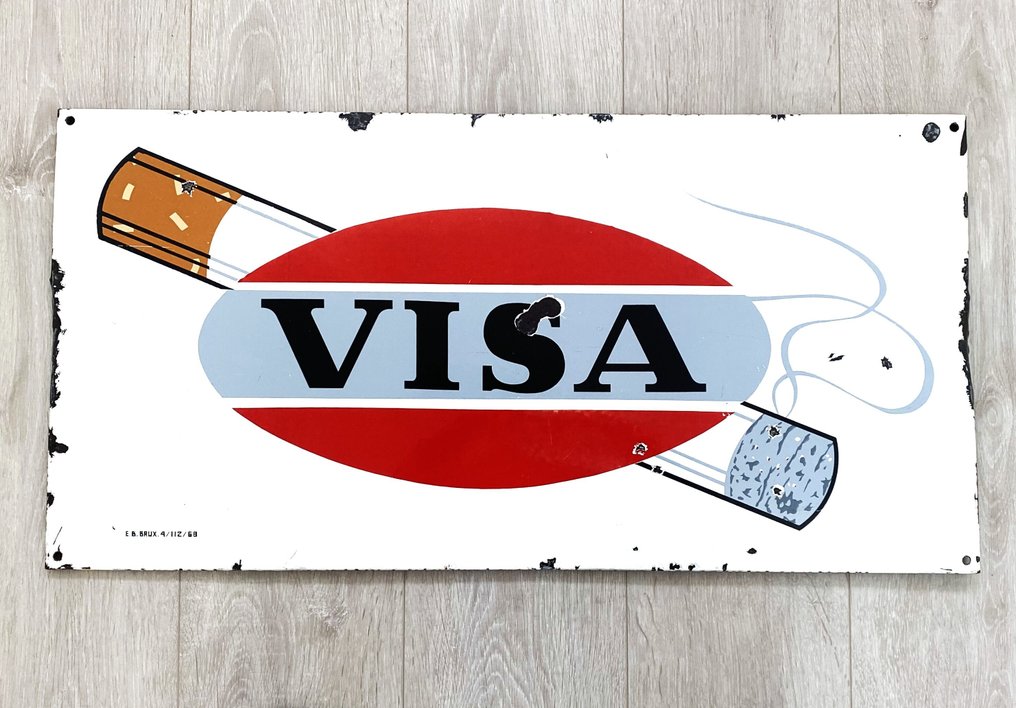 Quadro de esmalte de cigarro. - Sinal - Esmalte #1.0