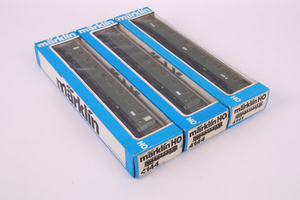 Märklin H0 - 4141/4144 - Επιβατικό τρένο μοντελισμού (3) - Τρεις επιβατηγά βαγόνια. - DRG #1.0