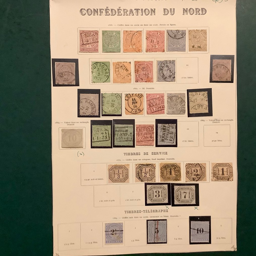 Βόρεια γερμανική Ταχυδρομική Περιοχή 1868/1869 - Συλλογή NDP σε φύλλο άλμπουμ. - Michel 1/26 #1.0