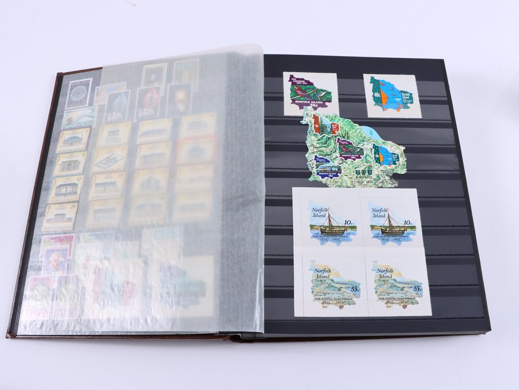 Νόρφολκ  - Συλλογή χωρίς γραμματόσημα σε άλμπουμ αποθήκευσης. #4.3