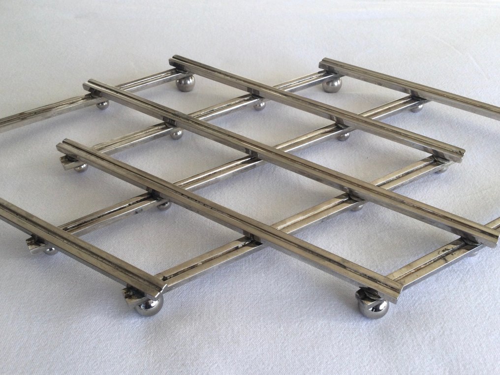 Jacques Adnet - Brikke - Forsølvet, Art deco design modernist, utvidbar leddet. #2.1