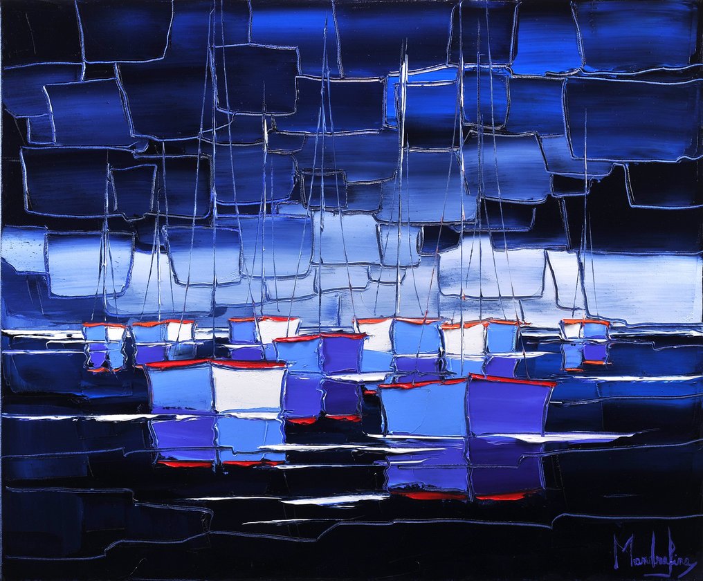 Caroline Mandrafina - Pfleger " Bleu nuit en mer calme " #1.0