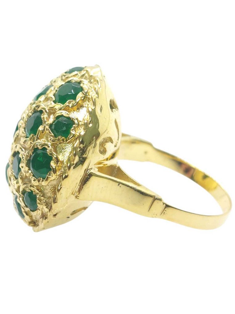 Ingen reservasjonspris - Ring - 9 karat Sølv, Gull Smaragd - Smaragd #2.1