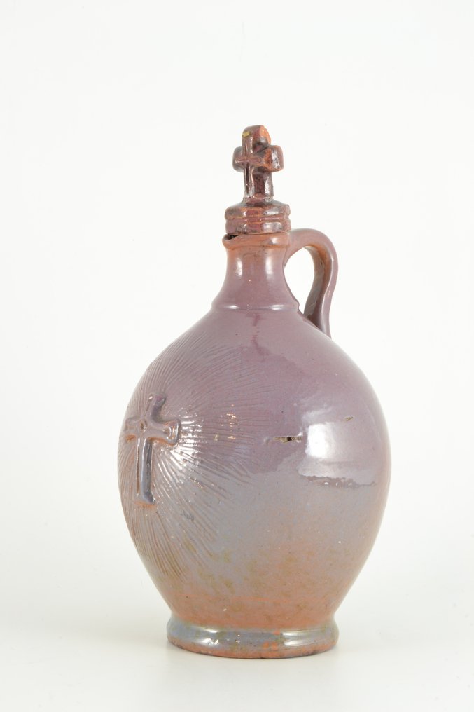 玻璃水壺 - Terracotta - 釉面宗教油壶，24厘米 #1.0