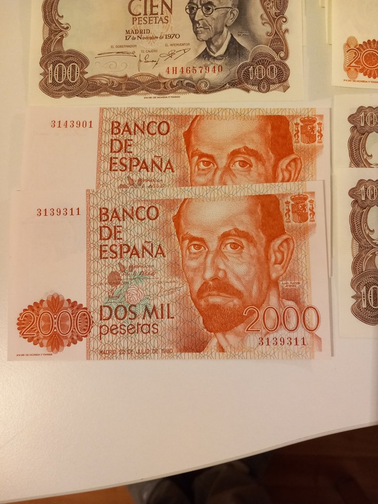 Spagna. - 25 banknotes - Various Dates  (Senza prezzo di riserva) #3.2