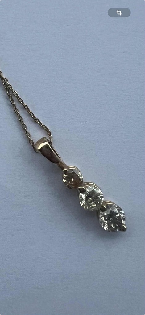 Κολιέ με μενταγιόν - 14 καράτια Κίτρινο χρυσό -  1.08ct. tw. Διαμάντι (Φυσικό) #3.2