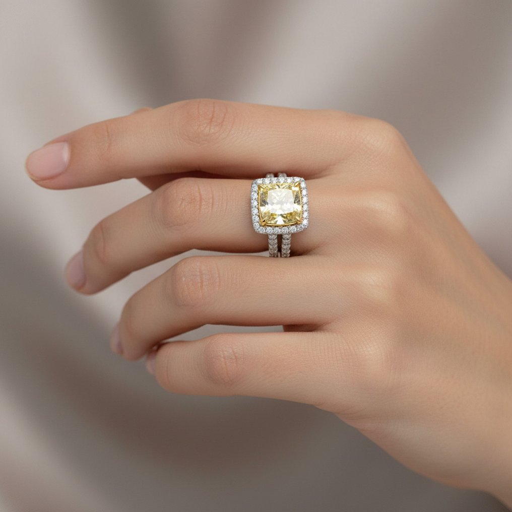 戒指 - 18K包金 白金 -  2.62ct. tw. 钻石 (天然色彩的) - 钻石 - 华丽的颜色 #3.2