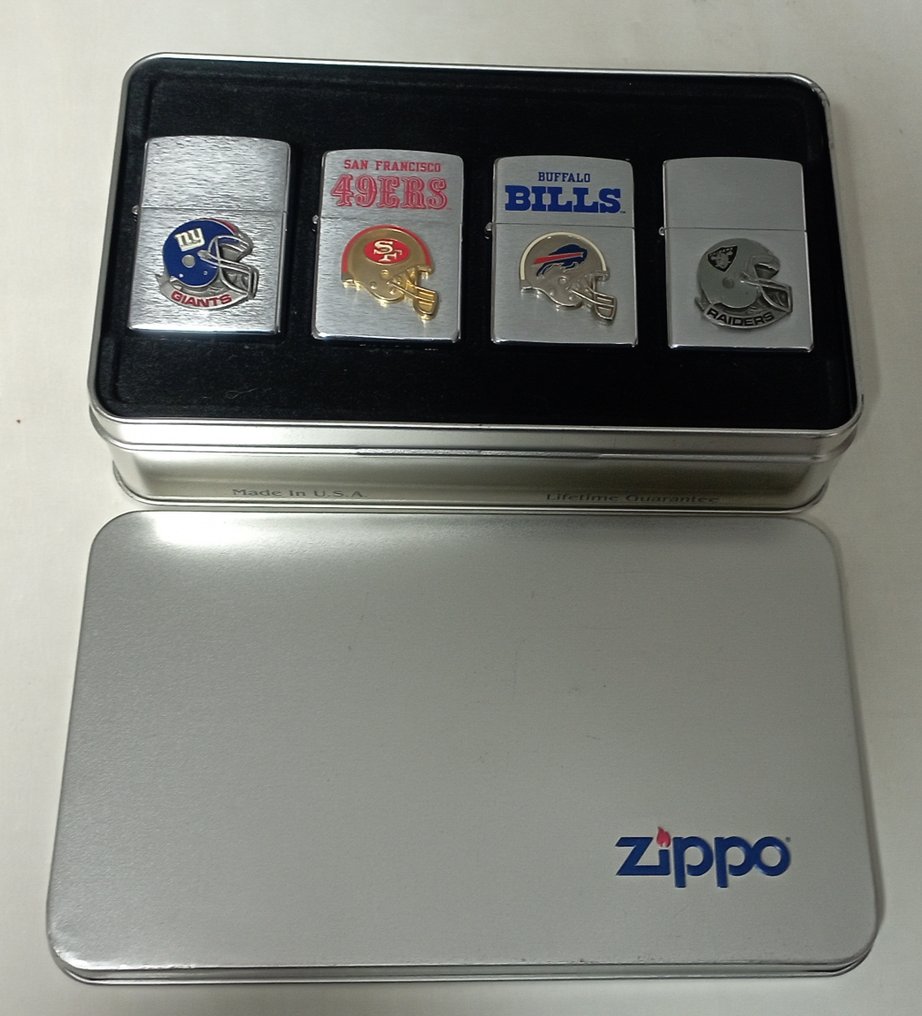 Zippo - Cascos de RUGBY - No reserve price - Pocket lighter - Chrome -  (4) #1.0