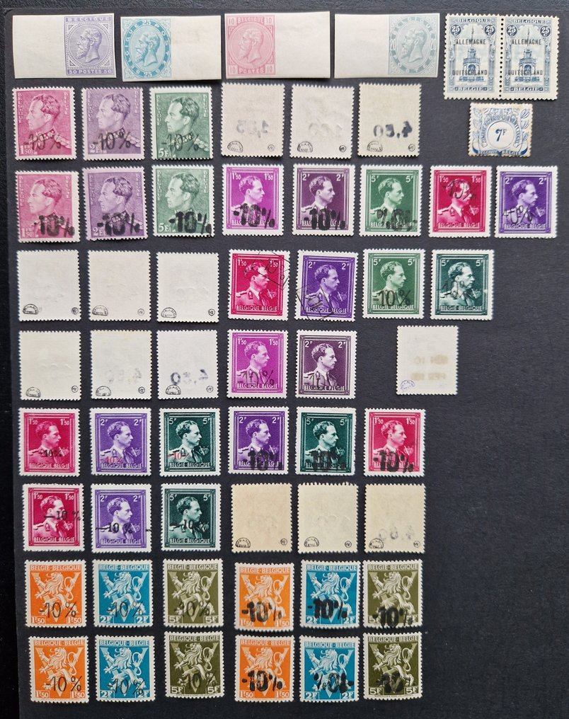 比利时 1883/1946 - 高品质精选，包含未点燃（带边缘）+认证标志+印刷等特色。 - OBP #1.0