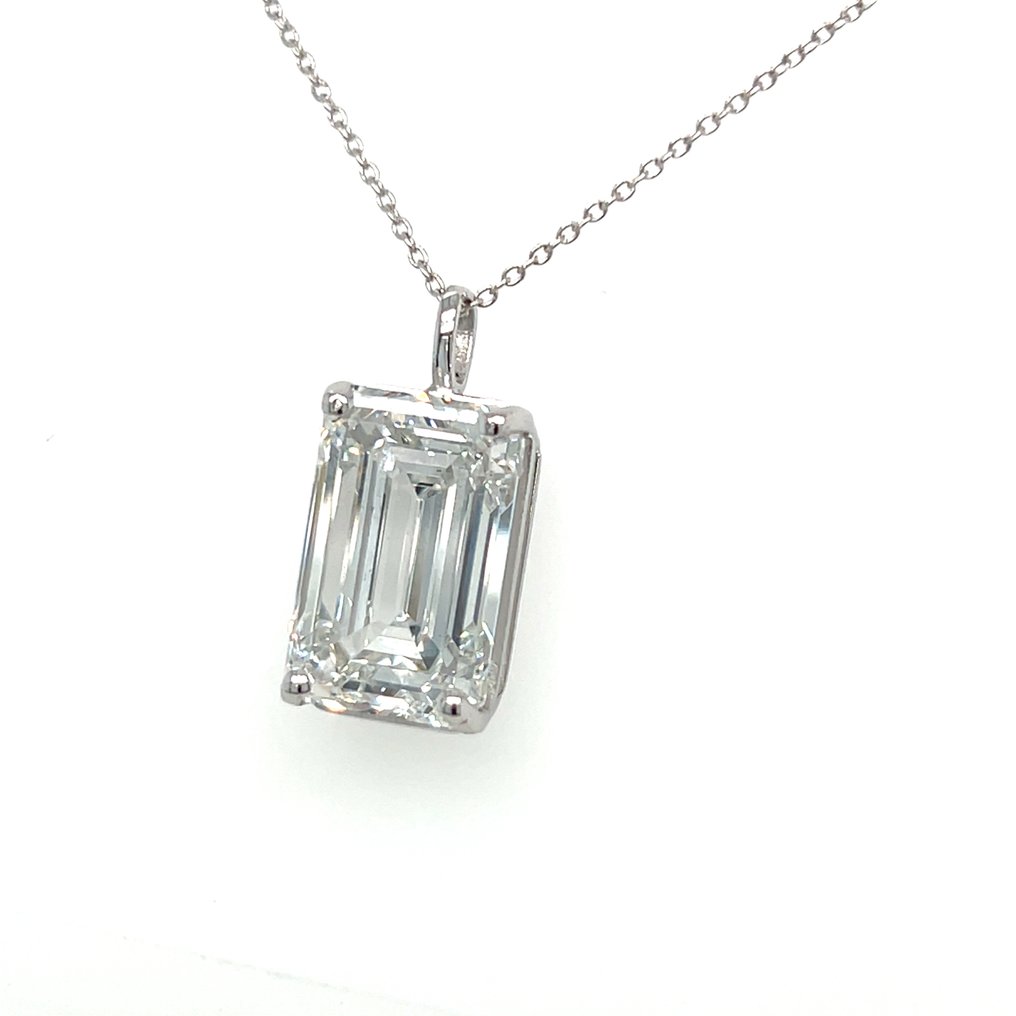 Κολιέ - 14 καράτια Λευκός χρυσός -  10.03ct. tw. Διαμάντι (Εργαστηριακής καλλιέργειας) #4.3