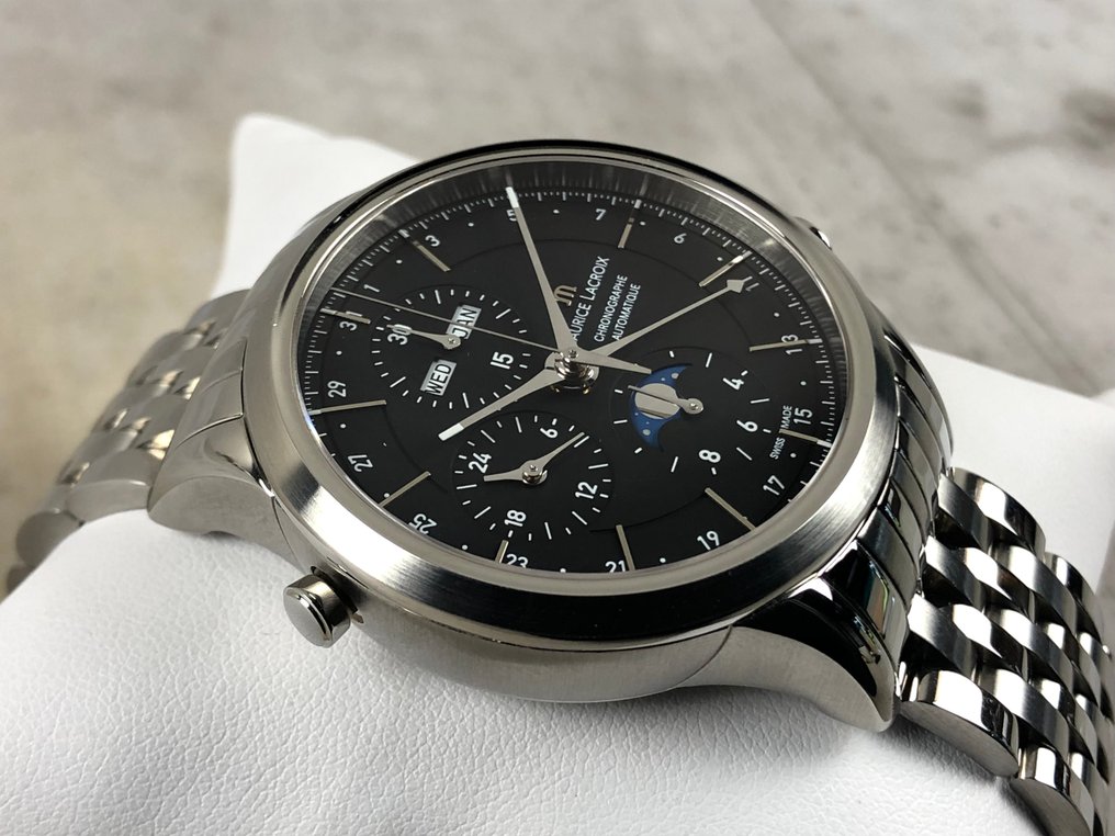 Maurice Lacroix - Les Classiques Phase de Lune Chronograph Automatic - Ingen reservasjonspris - LC6078.SS002.33E - Herre - 2010-2020  #4.3