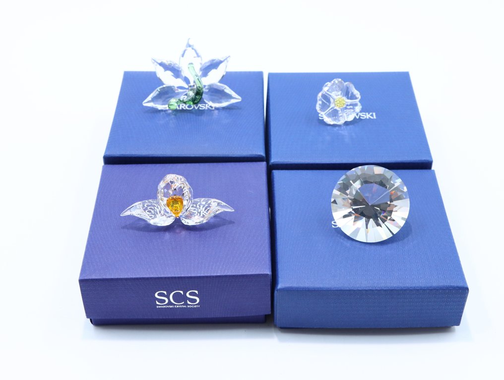 Statuetta - Swarovski - Set met bloemen (Boxed)  (4) - Cristallo #1.0