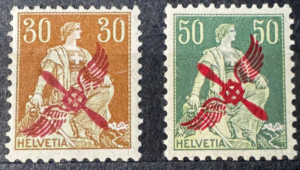 瑞士  - 邮票 空邮 N A1-A2 2 价值 MNH/MH - 1919-20 #1.0