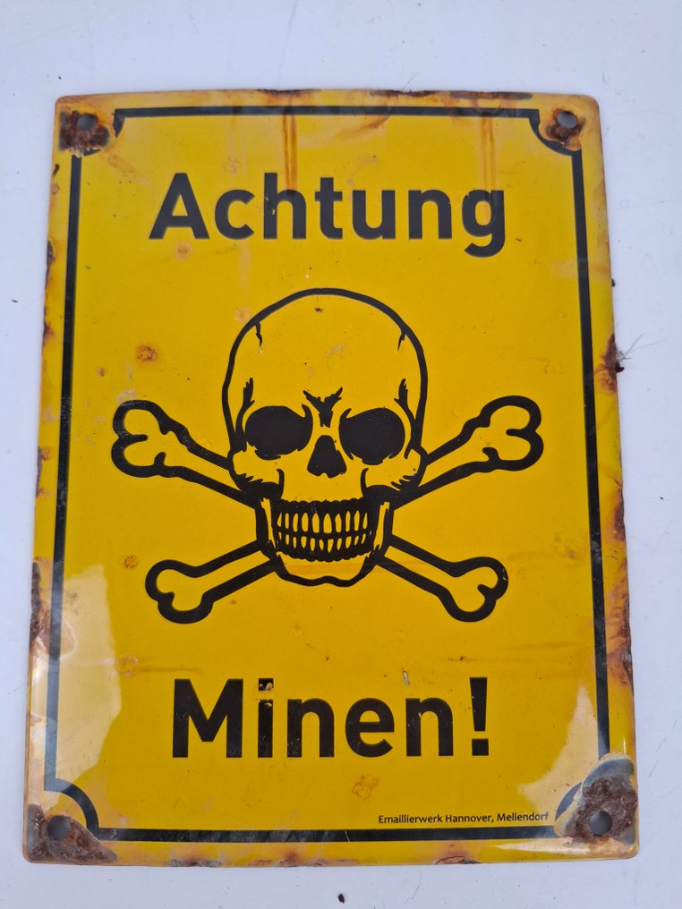 Achtung minen tablet - Placa de esmalte - Aço #4.3