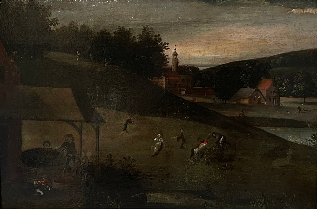 Pieter Brueghel the Younger (1564-1638), Μετά - Campesinos y escena de cosecha (x2) #2.1