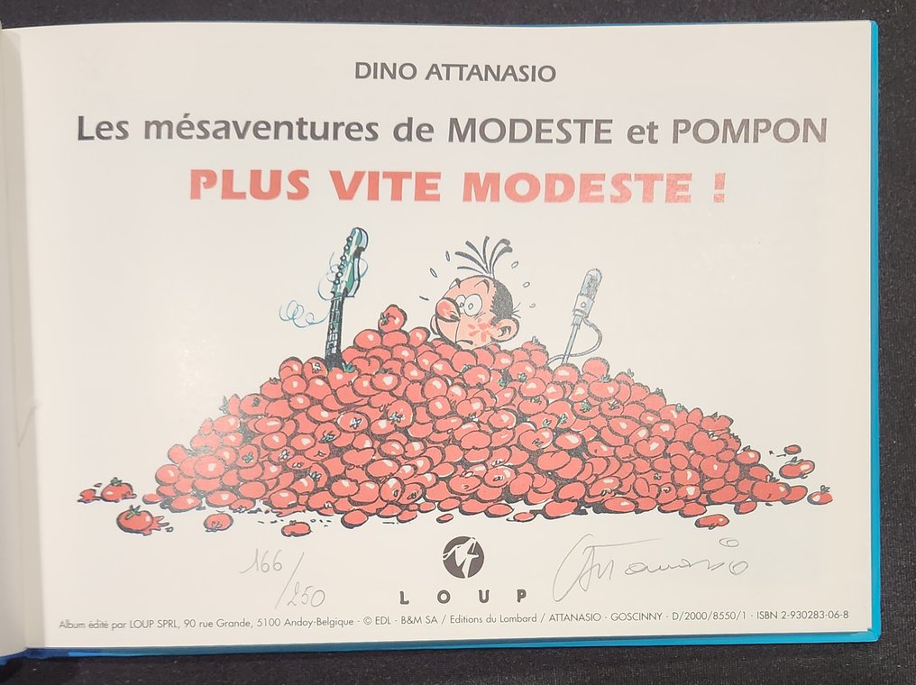 Modeste & Pompon - Plus vite Modeste ! + tiré à part + dédicace - C - 1 Album - Περιορισμένη έκδοση - 2000 #4.3