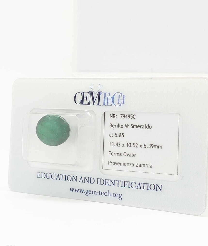 χωρίς τιμή ασφαλείας - 1 pcs  Σμαράγδι  - 5.85 ct - GEM-TECH Istituto Gemmologico #2.1