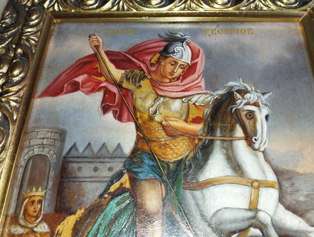 Εικόνα - Γεώργιος ο Δρακοκτόνος - Ξύλο - Χειροποίητο - 25 × 30 εκ. #4.3