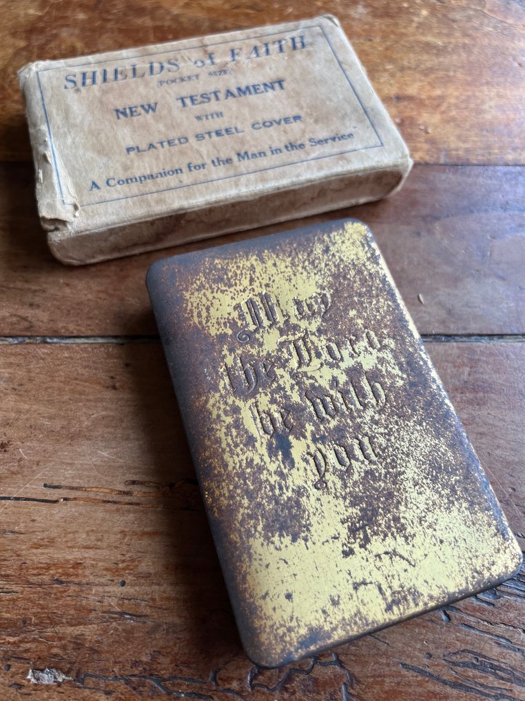 Βιβλίο με θωράκιση καρδιάς του αμερικανικού στρατού - σε αυθεντικό κουτί αποστολής - με όνομα, - Στρατιωτικός εξοπλισμός - 1943 #2.1