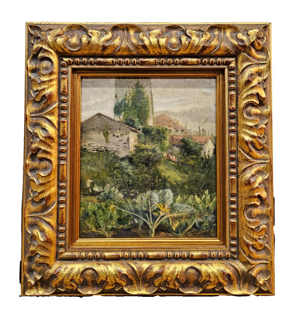 Casimiro Sainz y Sainz (1853–1898), Attributed to - Huerta cántabra con caseríos y coles #2.1