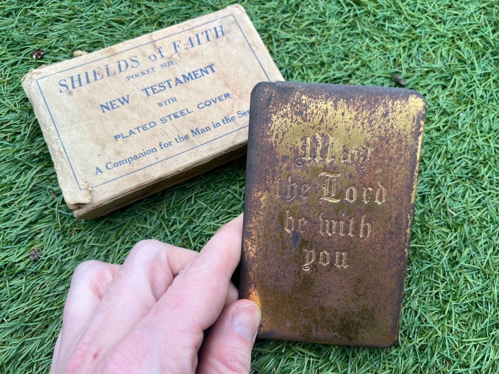 Βιβλίο με θωράκιση καρδιάς του αμερικανικού στρατού - σε αυθεντικό κουτί αποστολής - με όνομα, - Στρατιωτικός εξοπλισμός - 1943 #1.0