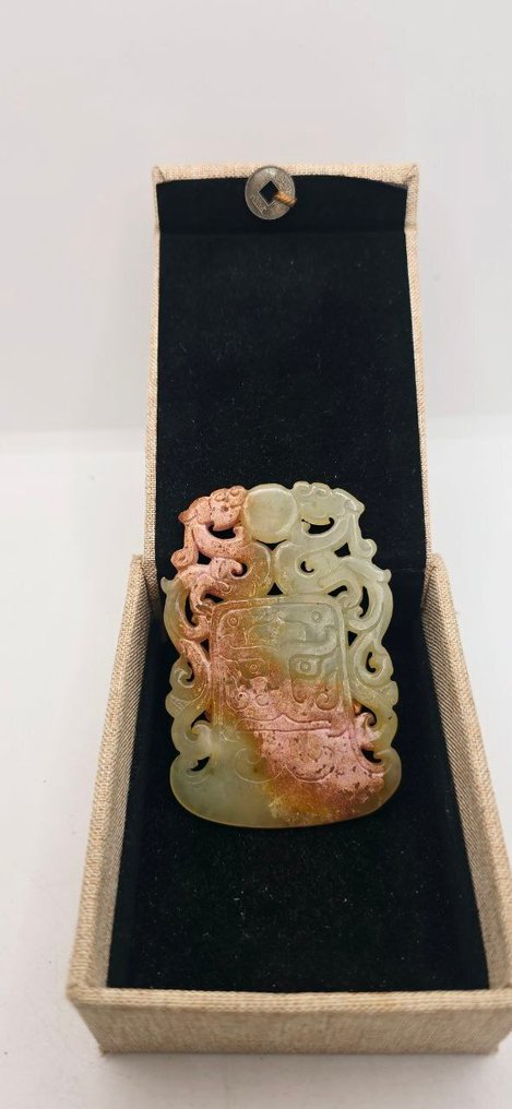 Double Dragon Amulet of Fortune and Good Luck - Ancient Jade - Amulet - Amulet - Neolithic Shamanic Idol #1.0