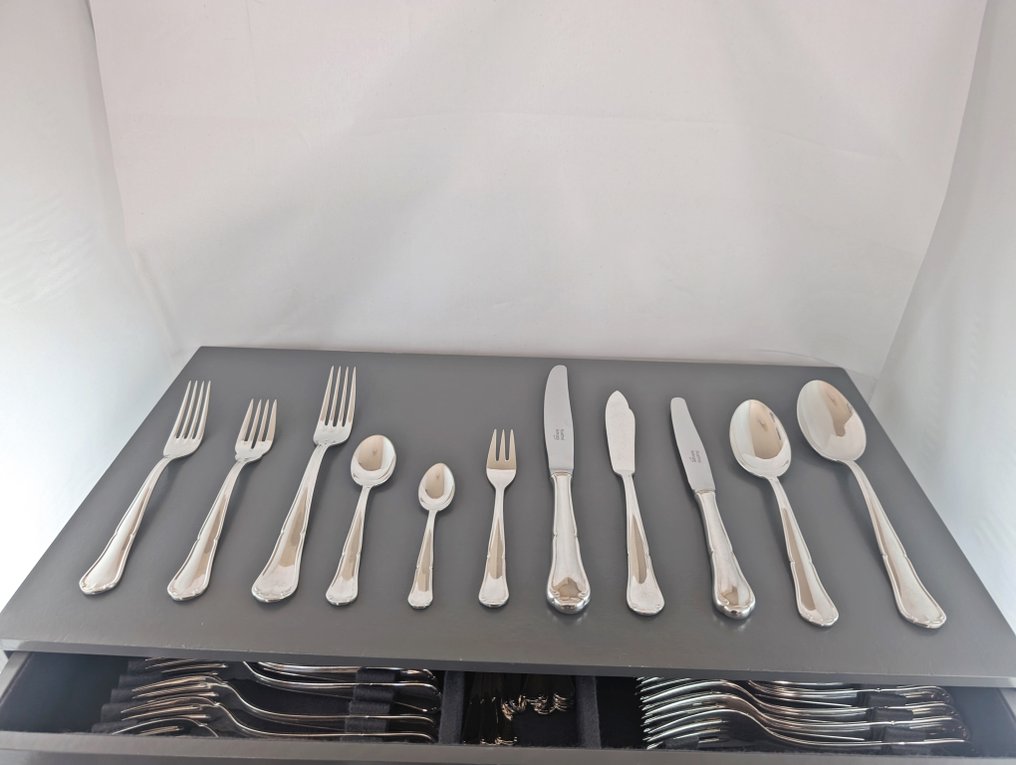 KH (100gr) Solingen "Spatours Style" - 12人用餐具套装 (148) - 镀银 #3.2