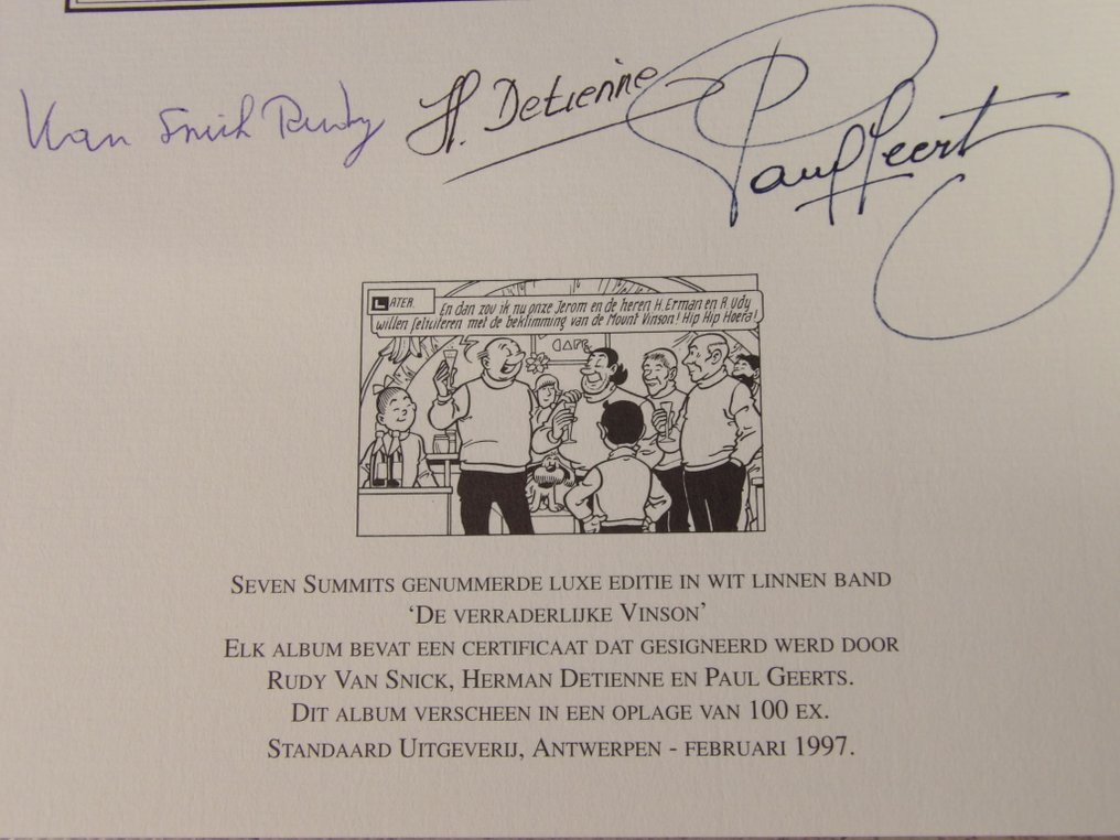 Suske en Wiske - De verraderlijke Vinson - luxe Seven Summits uitgaven - gesigneerd Paul Geerts + Herman Detienne + Rudy van Snick - 1 luxury edition - First edition - 1997 #4.3