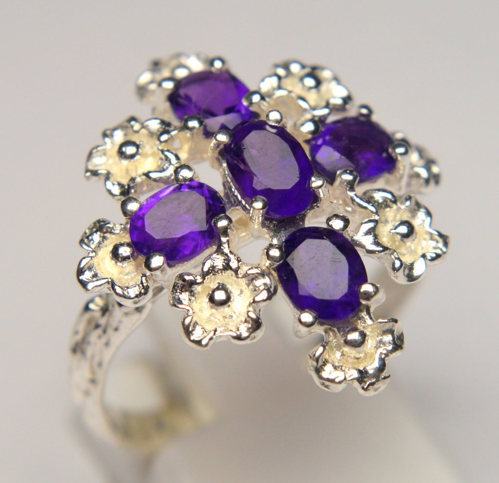 Ingen mindstepris - Ring 925 sølv Ametyst - 2,50 ct #1.0