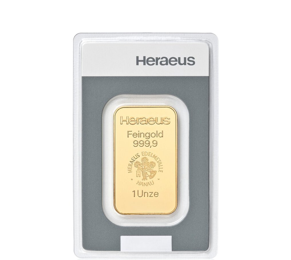 1 Troy Ounce - Gold .999 - Heraeus - Sealed & with certificate #1.0