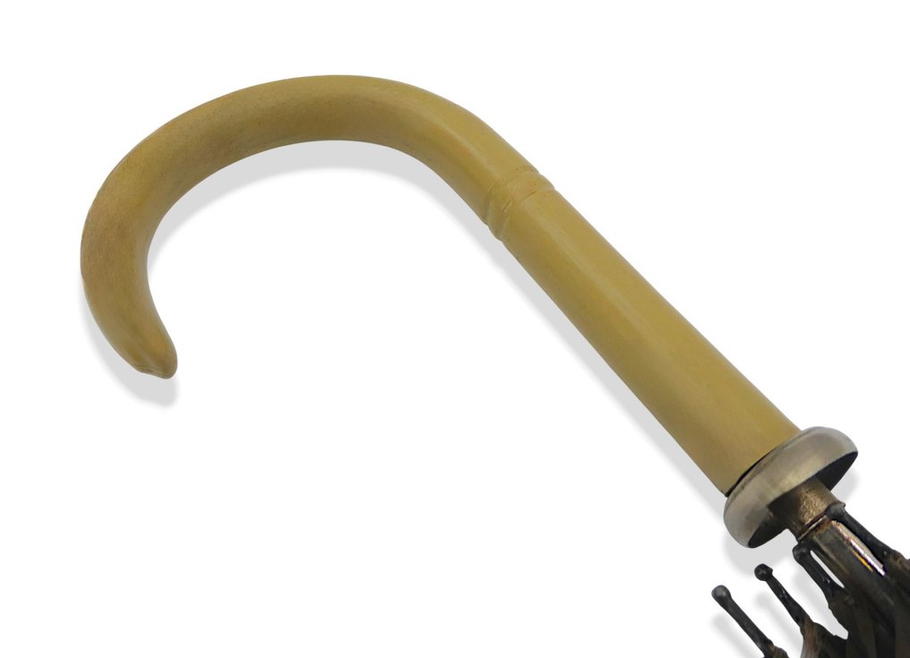 4x Ombrelli / Parasole con Impugnature Curve ed Elaborate - Victorian Style - HANDMADE, RARE - Paraply #1.0