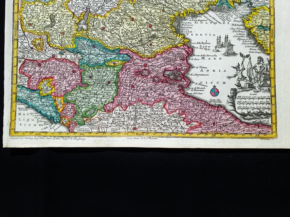 Ευρώπη - Βόρειος-Ανατολική Ιταλία / Τρεντίνο / Βενετία / Λομβαρδία / Βενετία / Τρέντο / Μπέλουνο; Matthaus Seutter / C. Lotter - Dominium Venetum - 1721-1750 #3.2