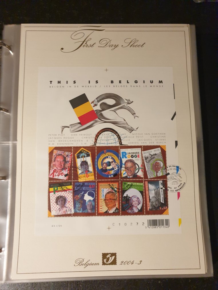 Belgio 2003/2004 - Raccolta di First Day Sheets (FDS) in album Leuchtturm con custodia protettiva #2.1