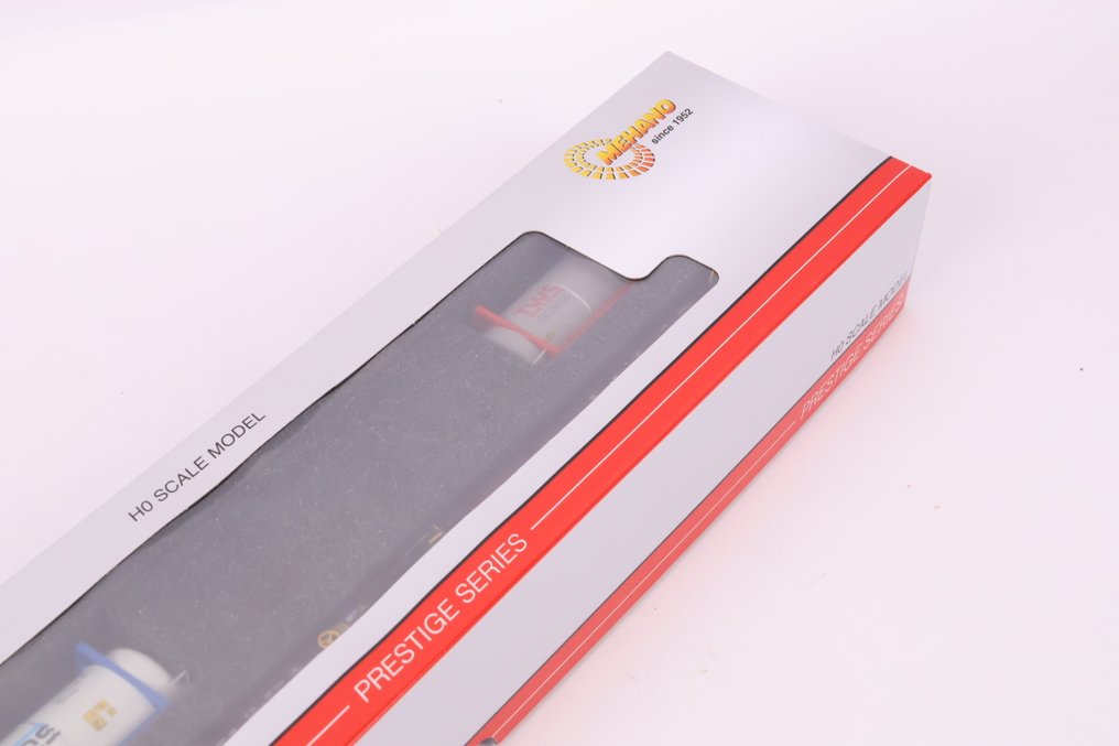 Mehano H0轨 - 28400 - 模型火车货运车厢 (1) - 双层集装箱车 Sggmrss90 装载油罐集装箱 - Railrelease #2.1