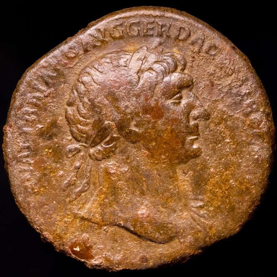 Ρωμαϊκή Αυτοκρατορία. Trajan (AD 98-117). Sestertius Rome mint, AD 108-110. S P Q R OPTIMO PRINCIPI, Annona standing to left, holding grain ears.  (χωρίς τιμή ασφαλείας) #1.0