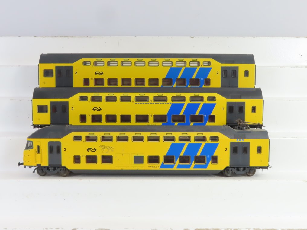 Lima H0 - L149921 - Επιβατικό τρένο μοντελισμού (1) - 3-τεμαχιακό σετ διώροφων συρμών 'Tijger' - NS #1.0