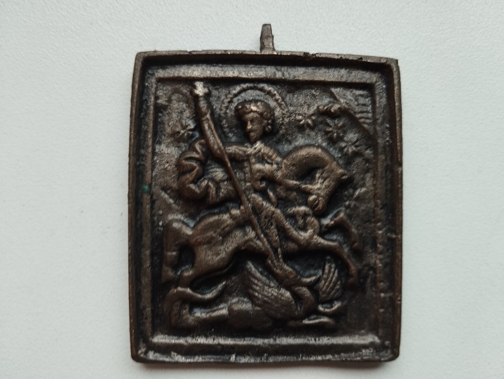 Travel icon - George the Dragonslayer - Silvered bronze #1.0