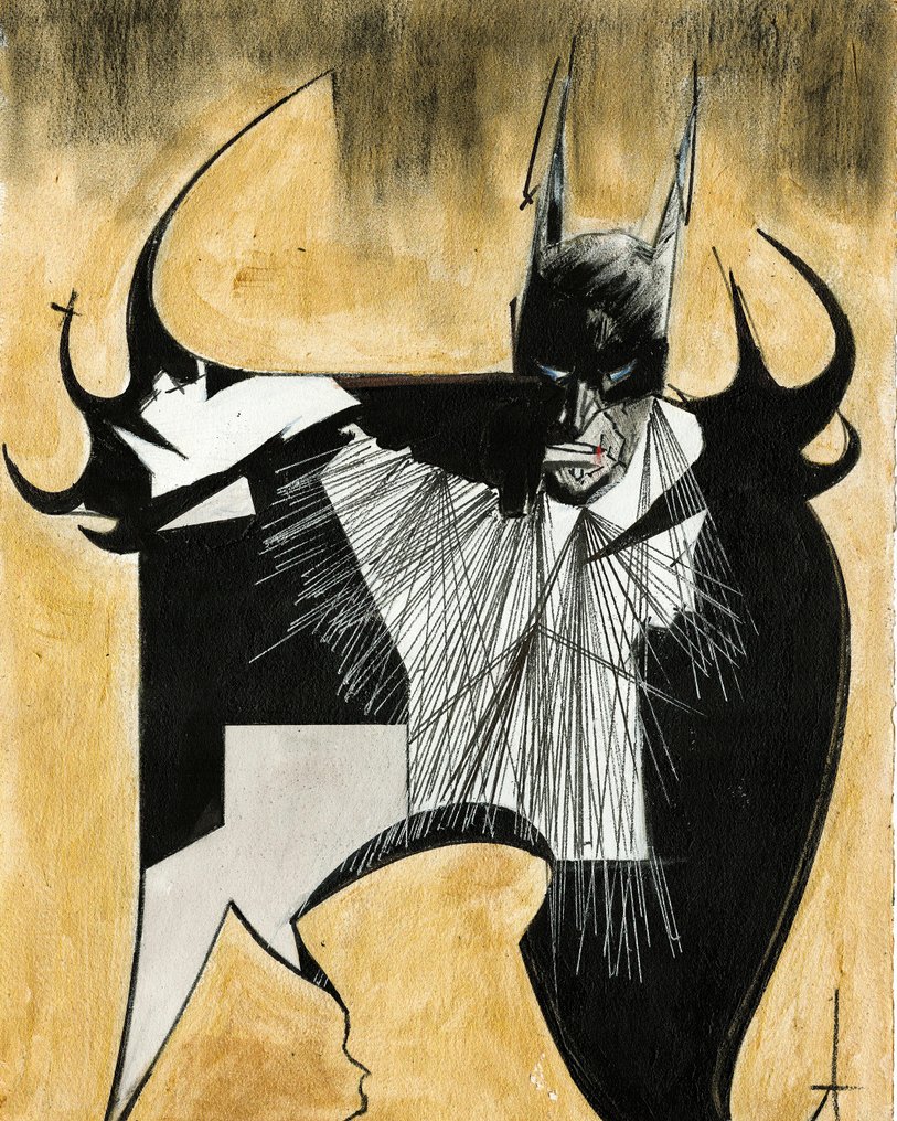 Kodo88 – 原作混合媒介艺术 - Batman "After Toppi" - Hand Signed #1.0